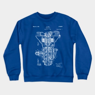 Ford Transmission Patent - Mechanic Auto Repair Garage Art - Blueprint Crewneck Sweatshirt